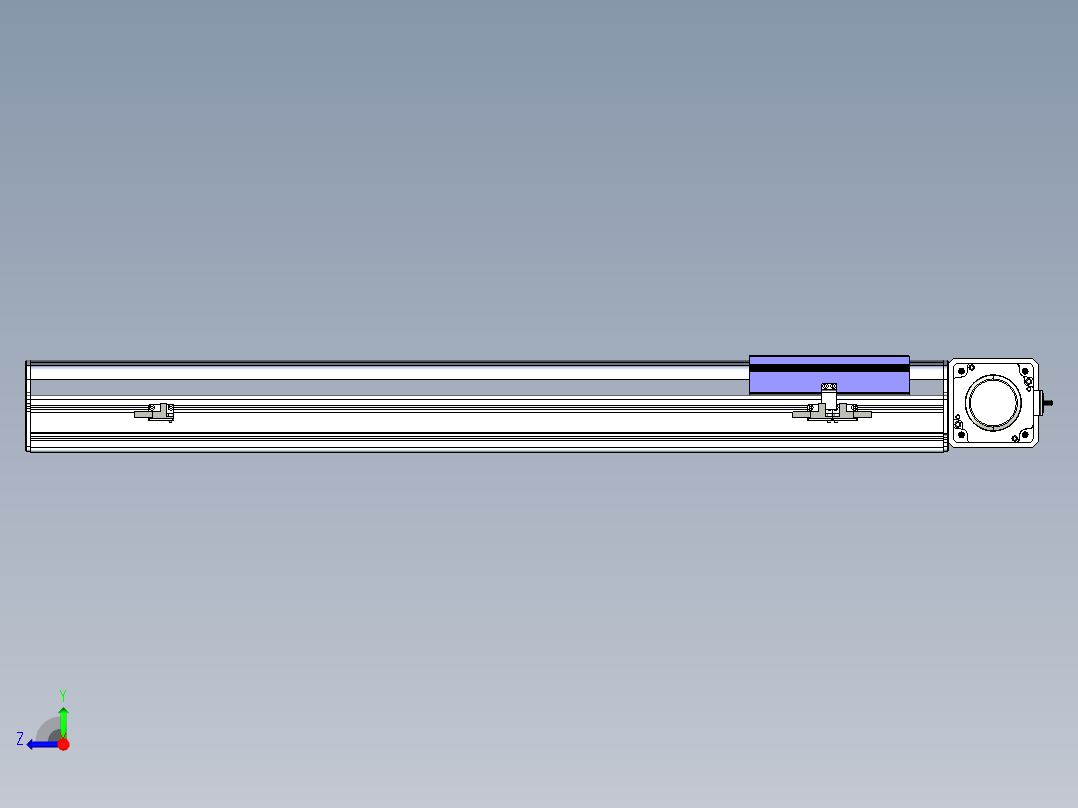 同步带滑台-半封闭B17-L100-S650-R-P75-D3-N3右视图