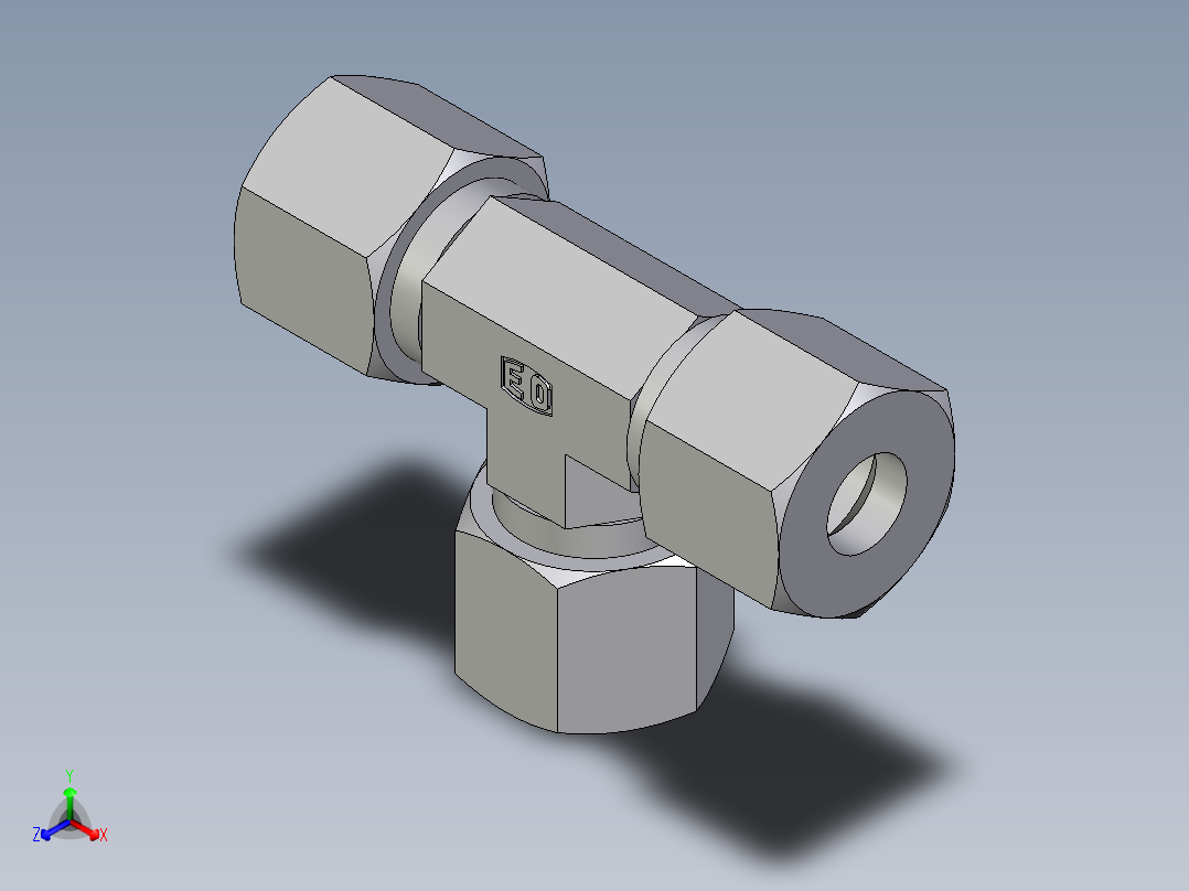卡套式工业通用硬管接头EO_Union_tee_T10ZS71