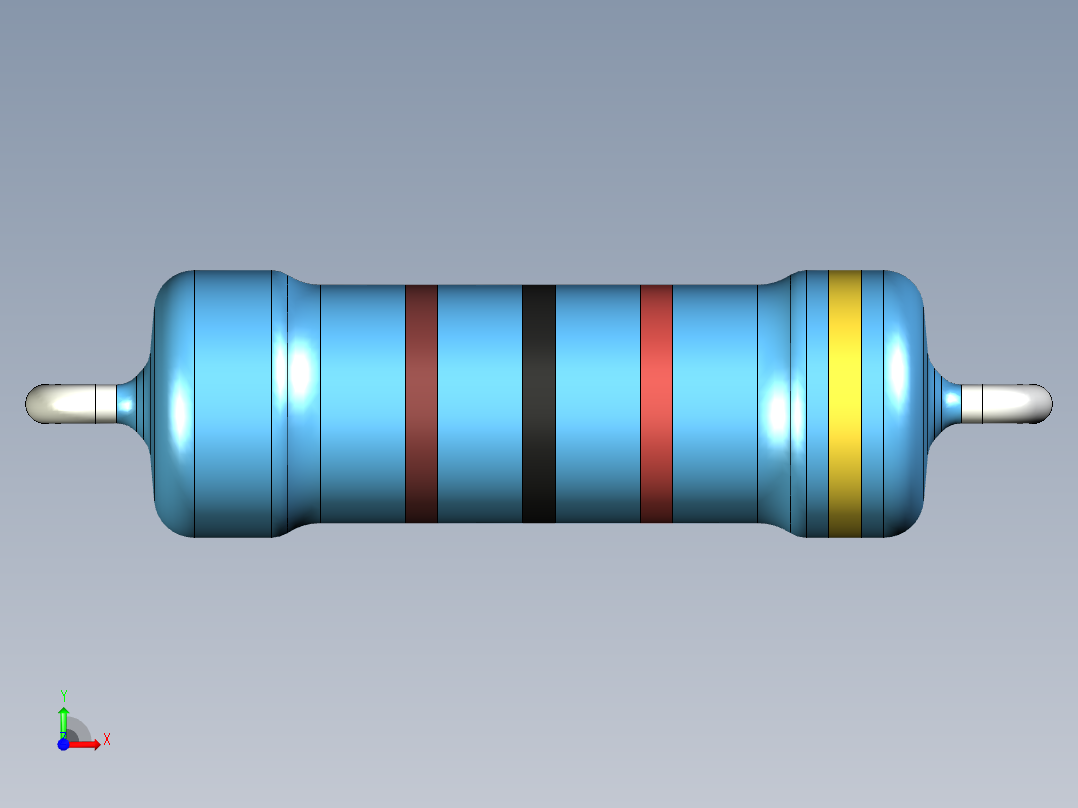 无源元件封装-RES-2W-HH-MF前视图