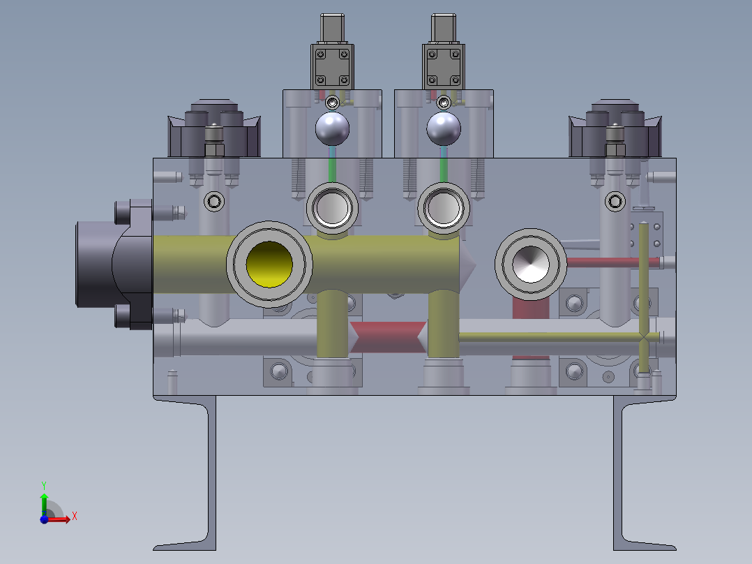 双泵大流量调压阀组前视图