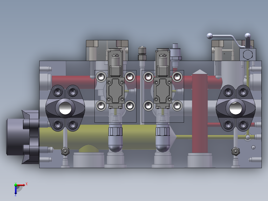 双泵大流量调压阀组俯视图