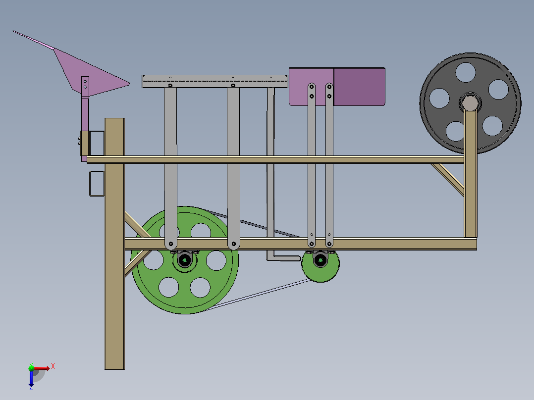 振动筛式花生收获机的设计p含SW三维+二维+说明书俯视图