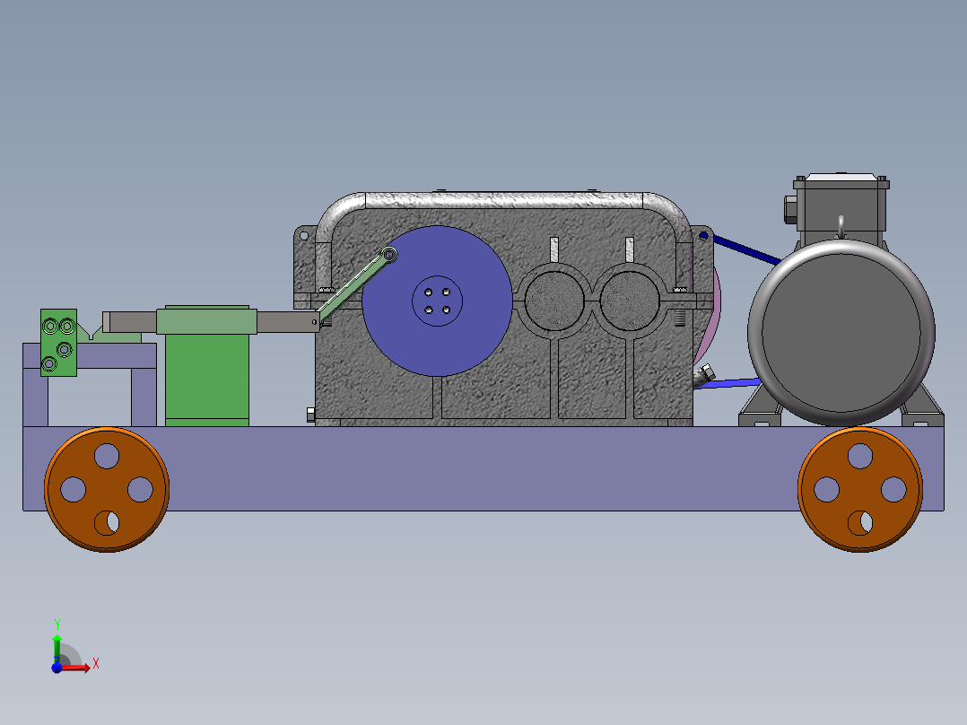 卧式钢筋切断机三维SW模型1449914==200前视图