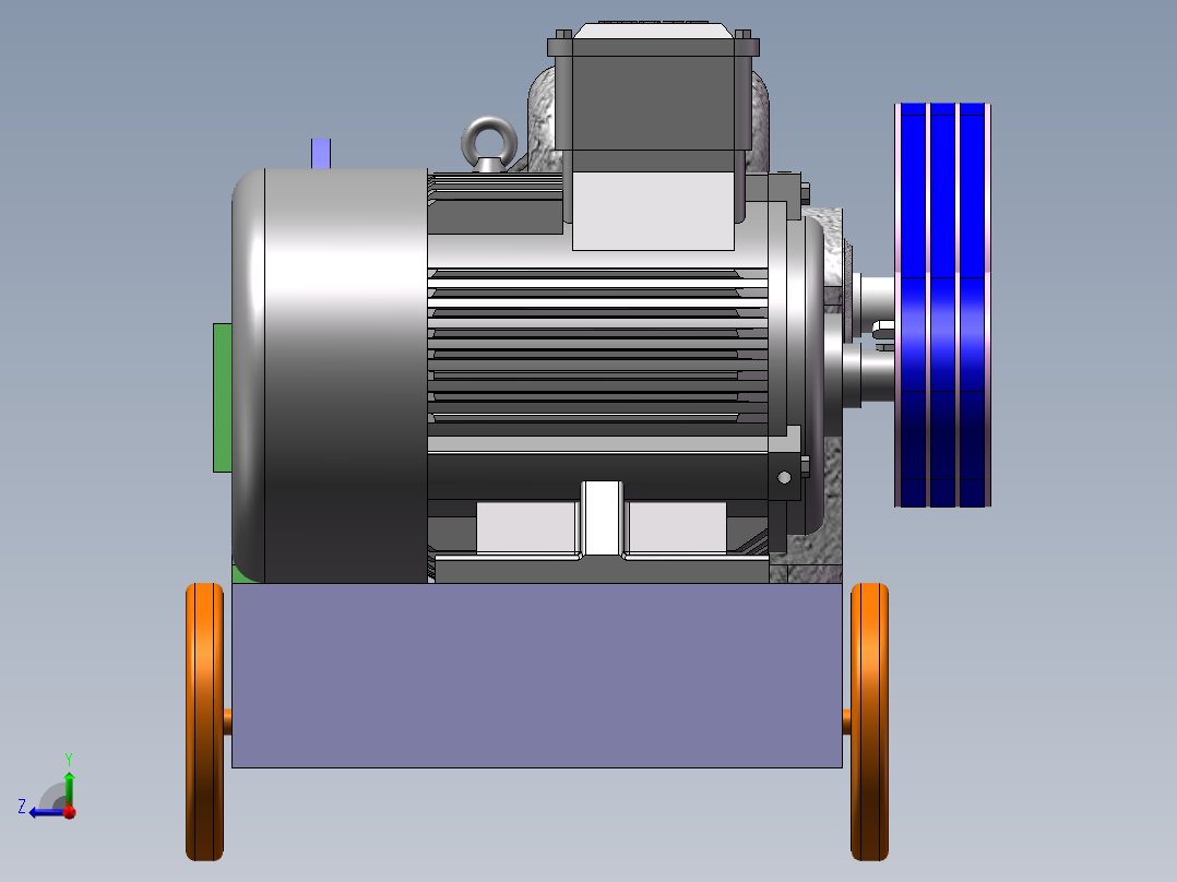 卧式钢筋切断机三维SW模型1449914==200右视图