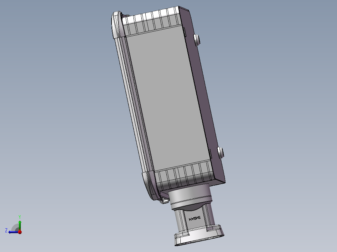 向上可旋转箱底座+控制箱右视图