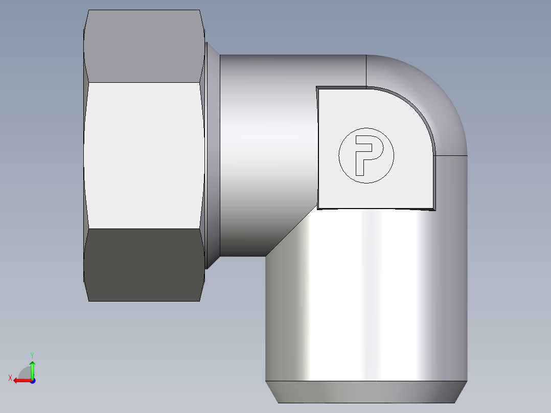 卡套式工业通用硬管接头EO_Weld_elbown_WAS35ZL后视图