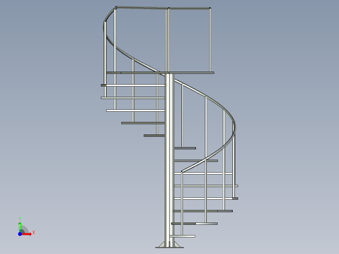 螺旋楼梯高度2500毫米前视图