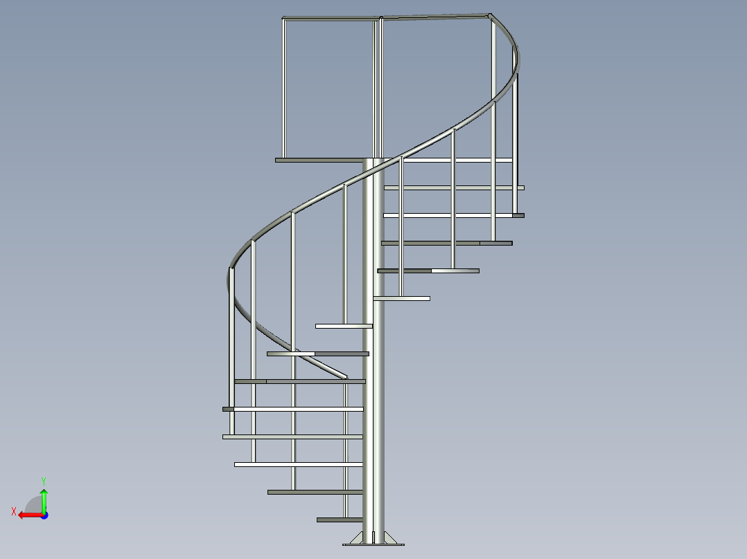 螺旋楼梯高度2500毫米后视图