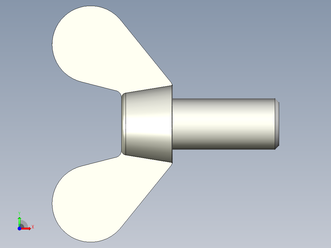 带耳螺钉-DIN_316_Wing_screws_24x3x50-41-37.5_110_9.4_56.5_24.stp前视图