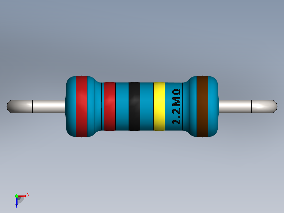 电容器 二极管 电阻器-Resistor 2.2M Ohm Blue俯视图