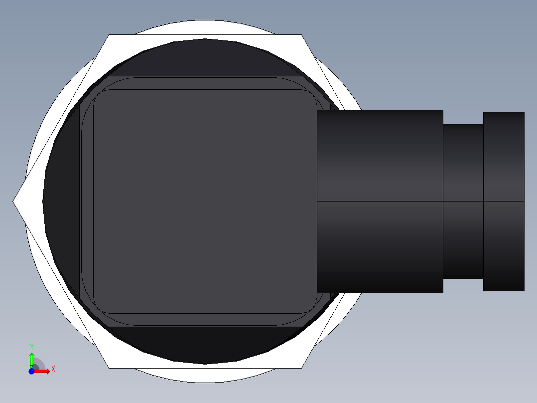 超声波设备H-69mm-2.72in-SS-OUTPUT-3-wire-PNP-NPN-DIN-CONNECTOR-BSP-THREAD前视图