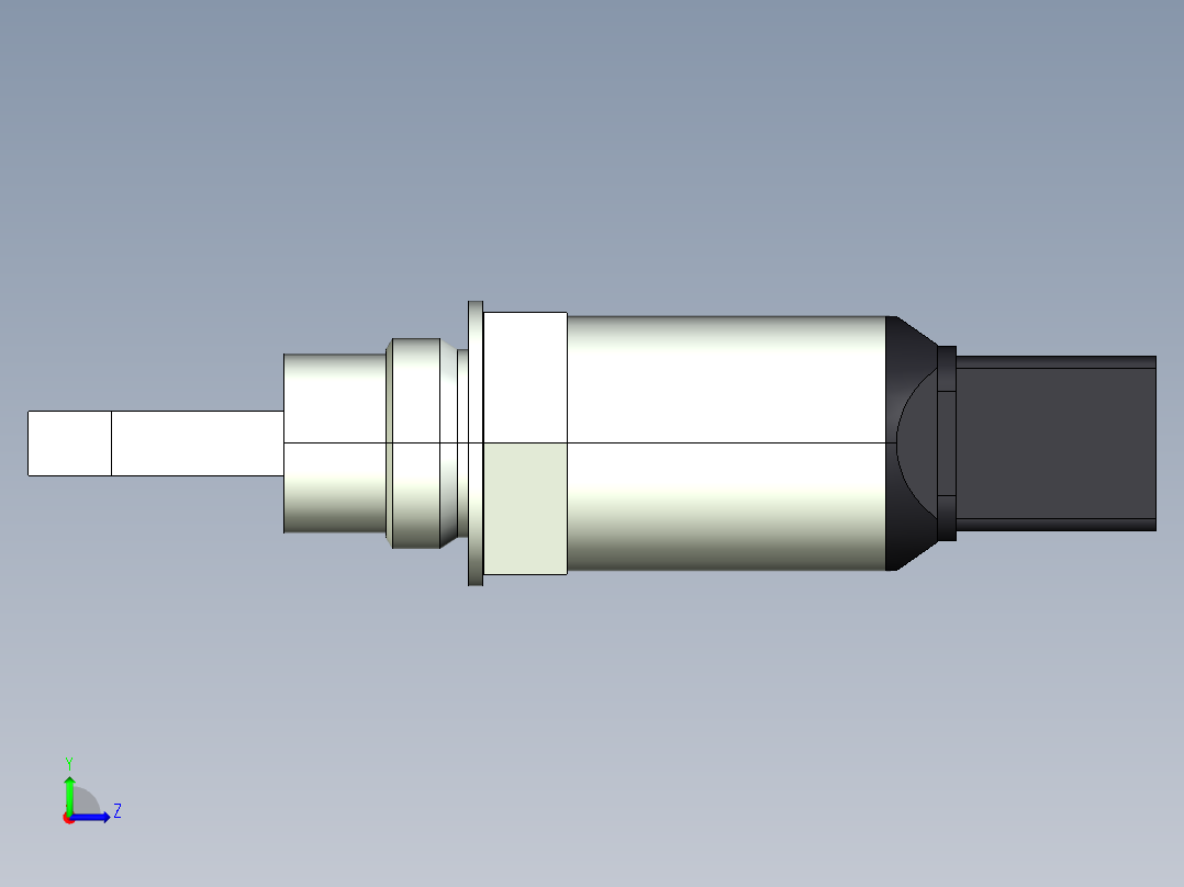 超声波设备H-69mm-2.72in-SS-OUTPUT-3-wire-PNP-NPN-DIN-CONNECTOR-BSP-THREAD左视图