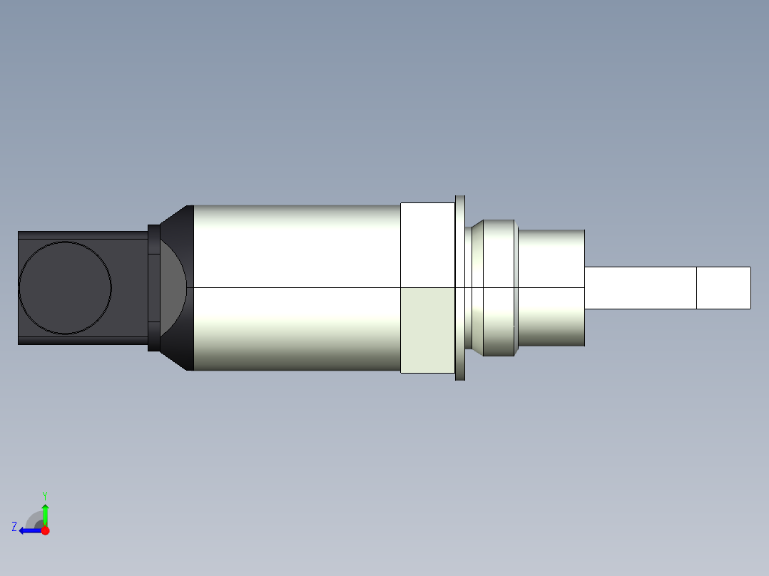 超声波设备H-69mm-2.72in-SS-OUTPUT-3-wire-PNP-NPN-DIN-CONNECTOR-BSP-THREAD右视图
