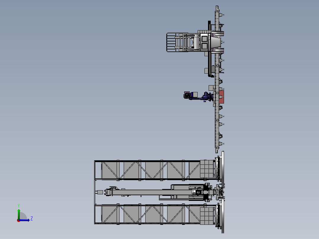 安川MH110机器人自动化码垛智能立体仓库sw16左视图