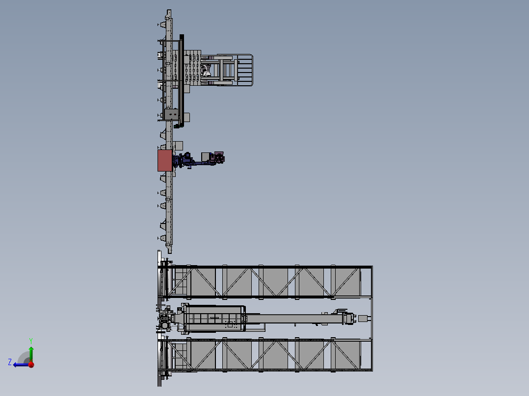 安川MH110机器人自动化码垛智能立体仓库sw16右视图