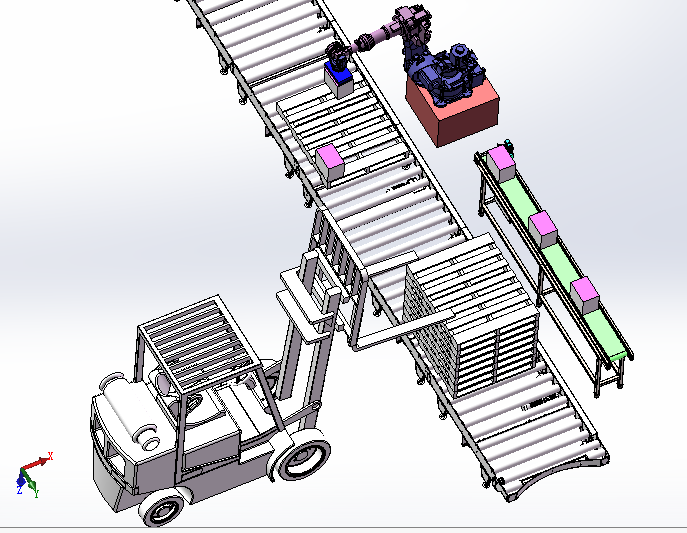 安川MH110机器人自动化码垛智能立体仓库sw16