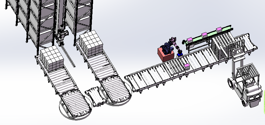安川MH110机器人自动化码垛智能立体仓库sw16