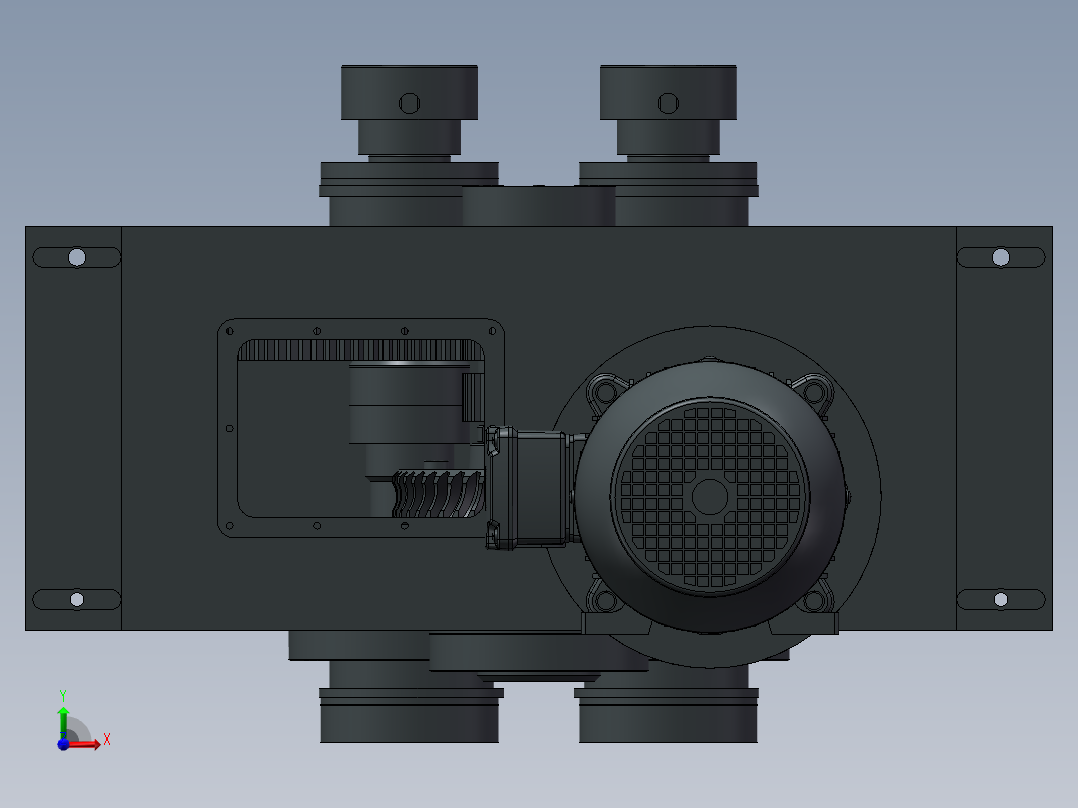 大功率齿轮箱3D图纸 Solidworks设计 附STP前视图