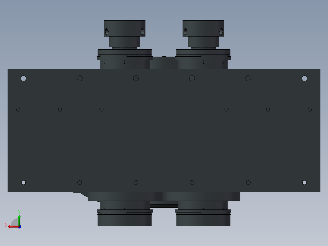 大功率齿轮箱3D图纸 Solidworks设计 附STP后视图
