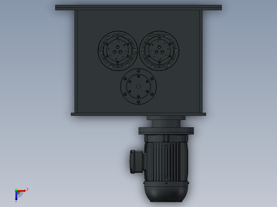 大功率齿轮箱3D图纸 Solidworks设计 附STP俯视图