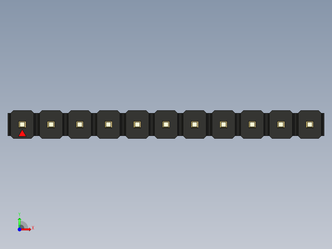 彩色公头100mil（2.54mm）系列-DS1021_black_1x11p_100mil_Type43_rev1.0前视图