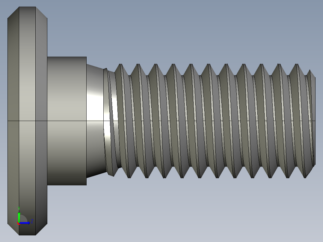 超薄型内六角螺钉-Ultra Low Profile Socket Head Screws 0.5-13 Thread Size 1 in Long.STEP左视图