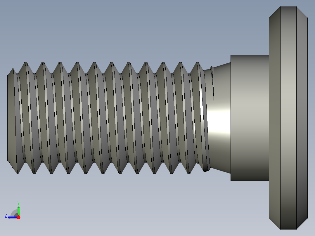 超薄型内六角螺钉-Ultra Low Profile Socket Head Screws 0.5-13 Thread Size 1 in Long.STEP右视图
