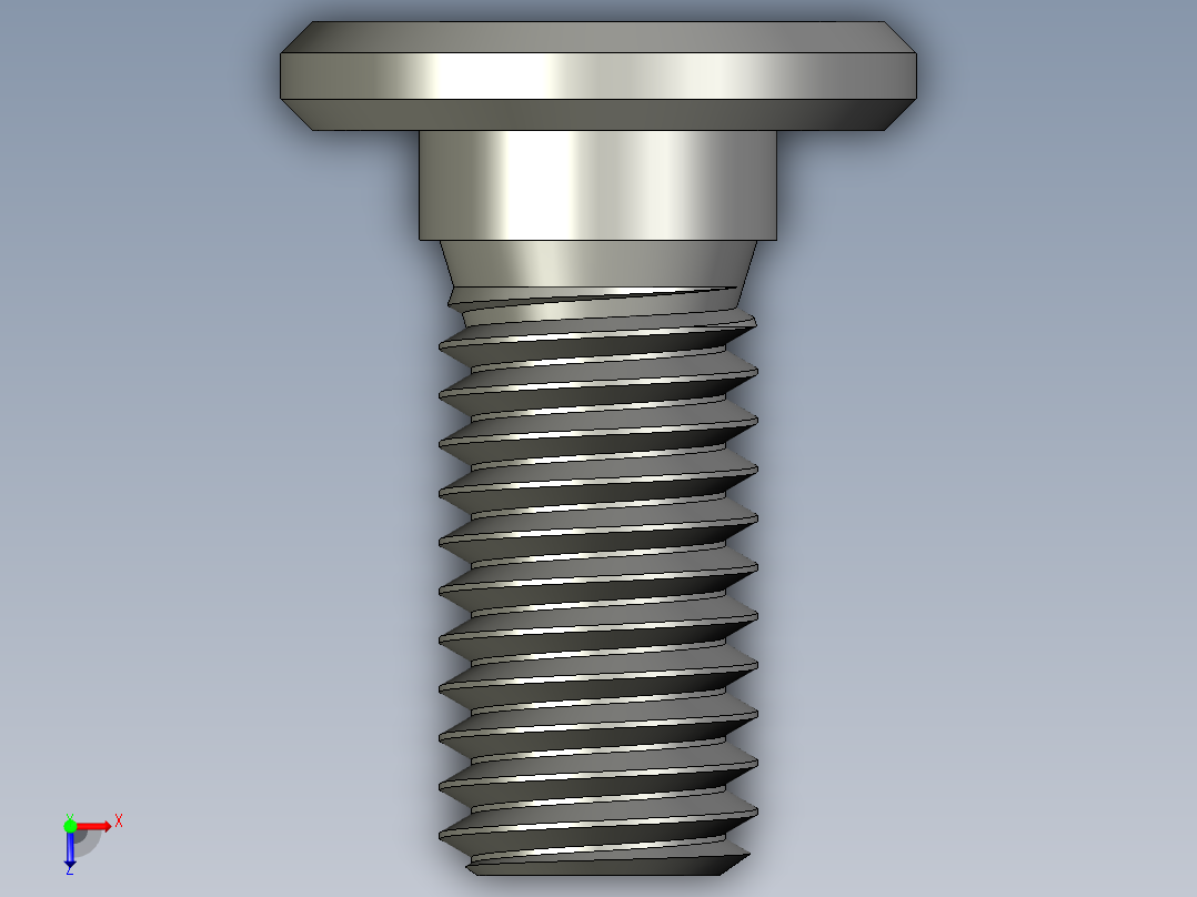 超薄型内六角螺钉-Ultra Low Profile Socket Head Screws 0.5-13 Thread Size 1 in Long.STEP俯视图