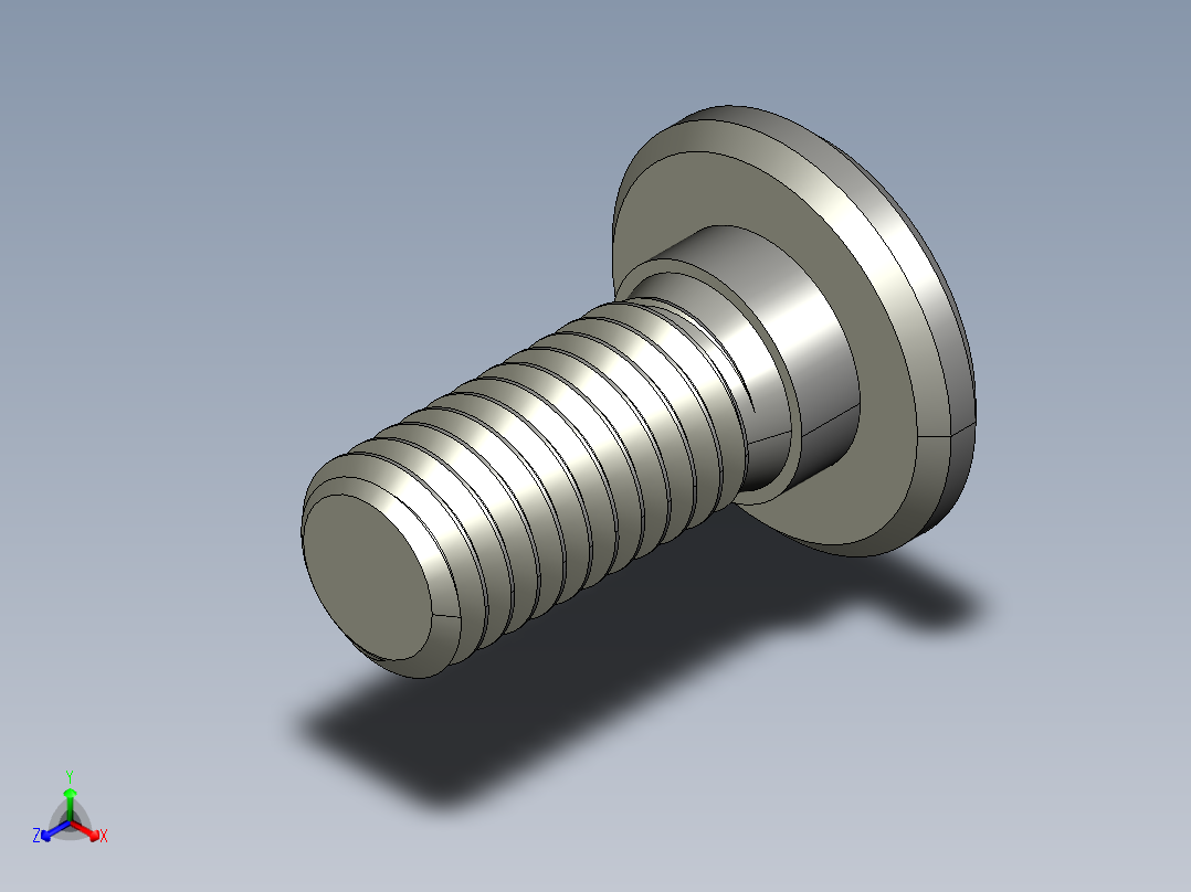 超薄型内六角螺钉-Ultra Low Profile Socket Head Screws 0.5-13 Thread Size 1 in Long.STEP正等轴测图