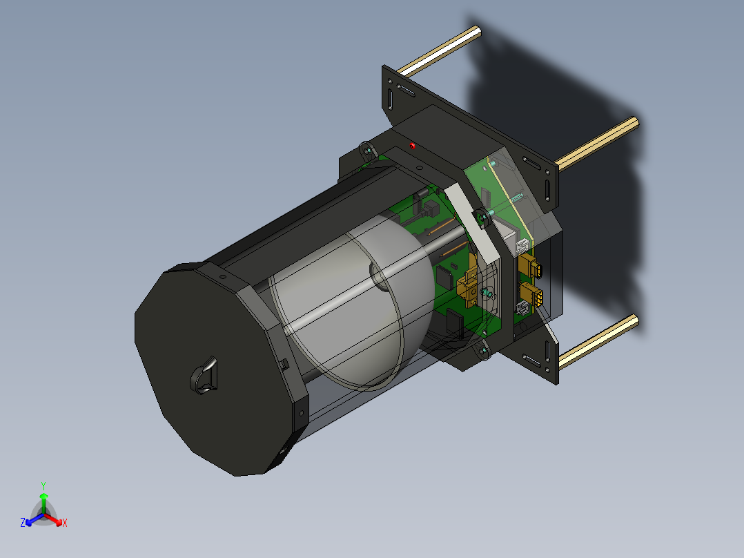 无人机机载降落伞装配图正等轴测图
