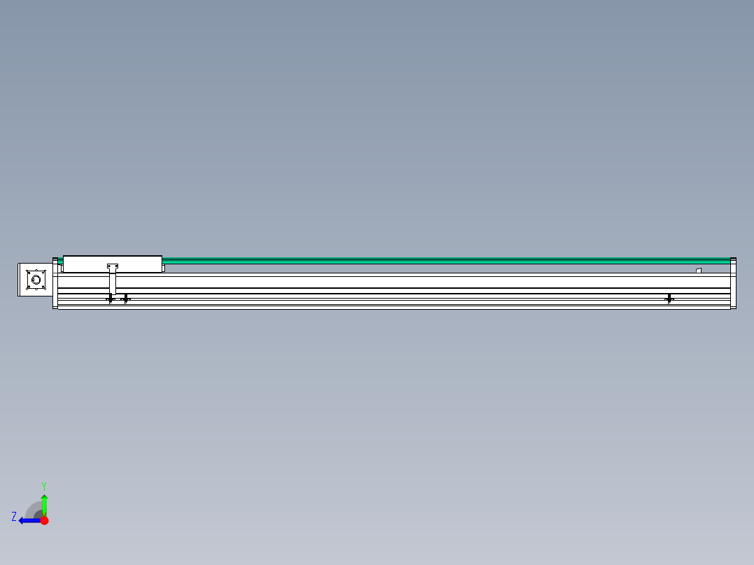 东锦同步带传动-直线滑台模组DH270B-C-L150-S1450-BL-P750W-C3右视图