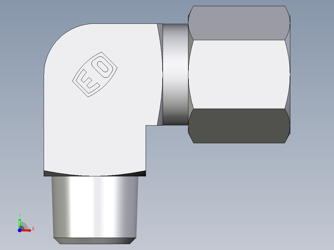 卡套式工业通用硬管接头EO_Male_stud_elbow_WE08LLRCF前视图