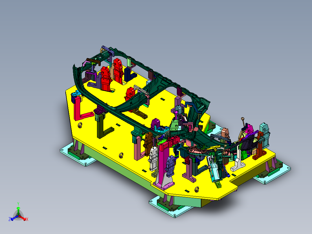 汽车柔性车身侧围夹具单元