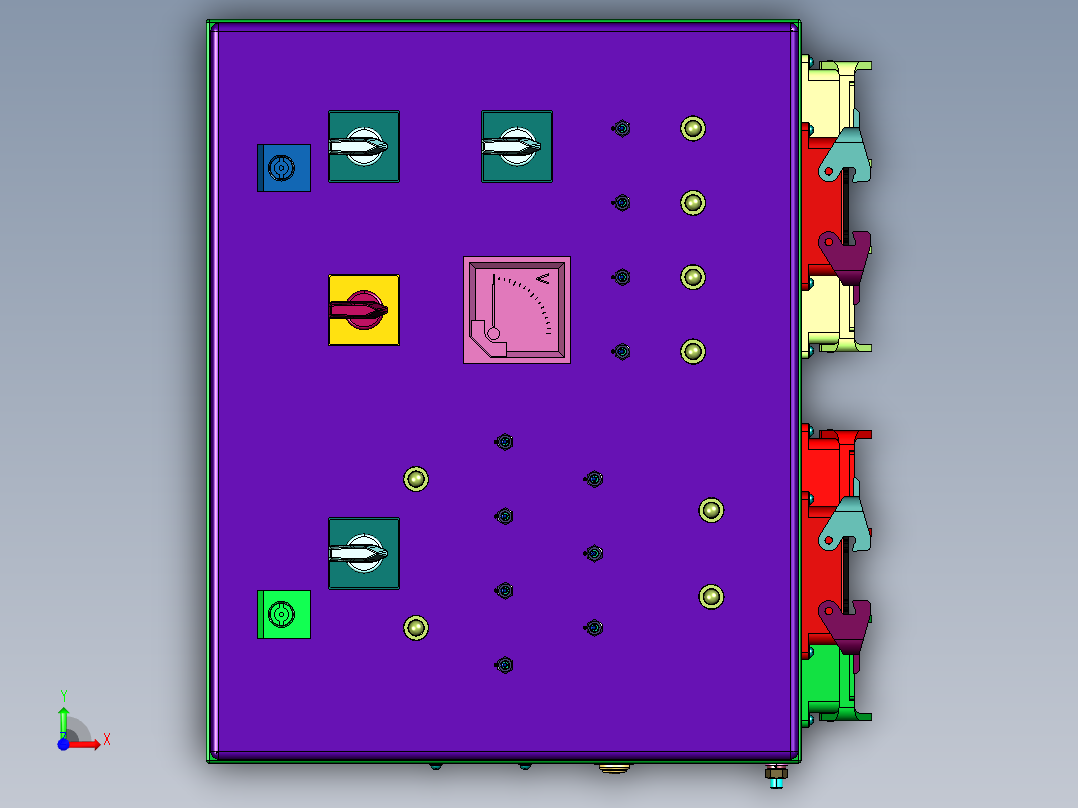 电子开关按键面板前视图