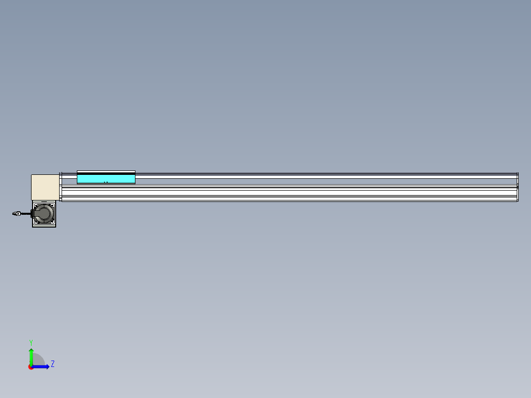 同步带滑台-半封闭B22H-L100-C-S1400-RD-P75-D3-N5左视图