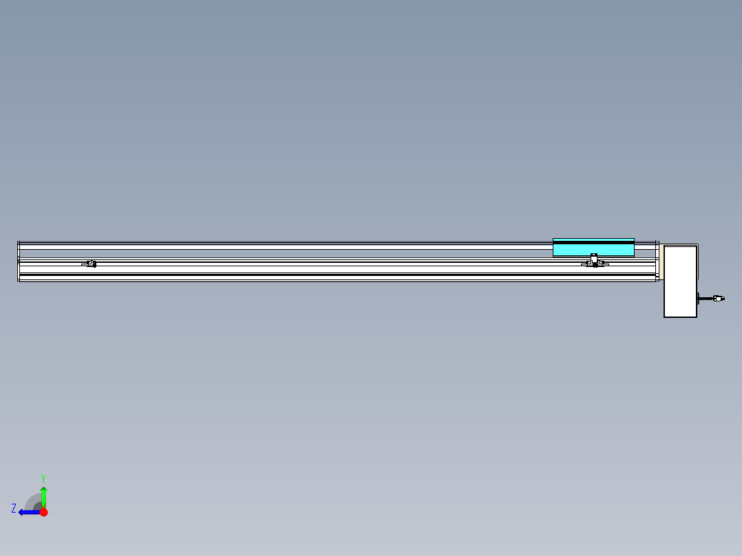 同步带滑台-半封闭B22H-L100-C-S1400-RD-P75-D3-N5右视图