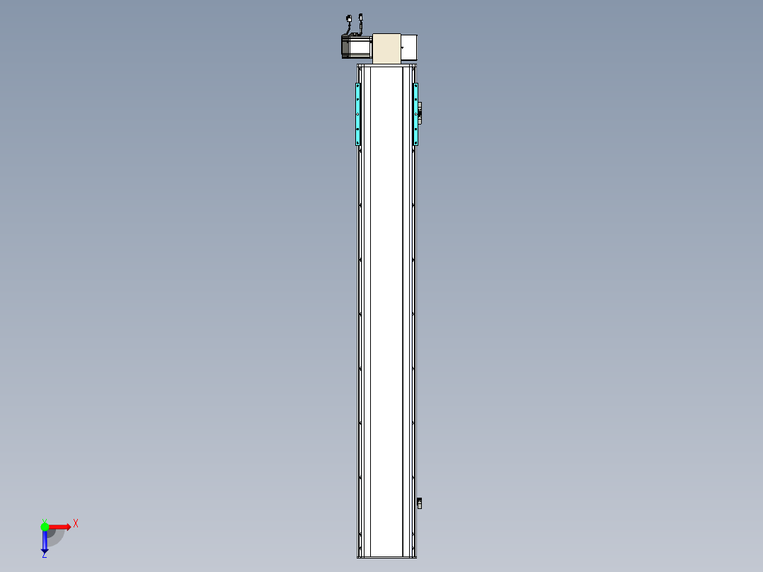 同步带滑台-半封闭B22H-L100-C-S1400-RD-P75-D3-N5俯视图