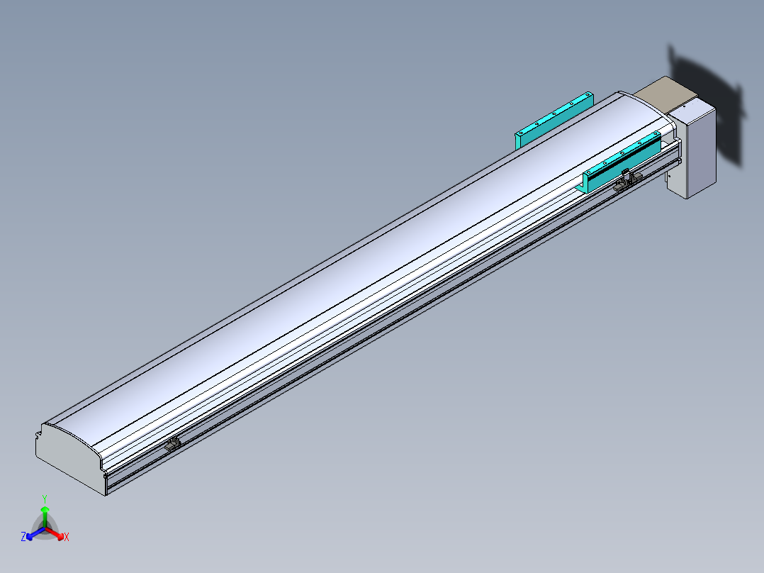 同步带滑台-半封闭B22H-L100-C-S1400-RD-P75-D3-N5正等轴测图