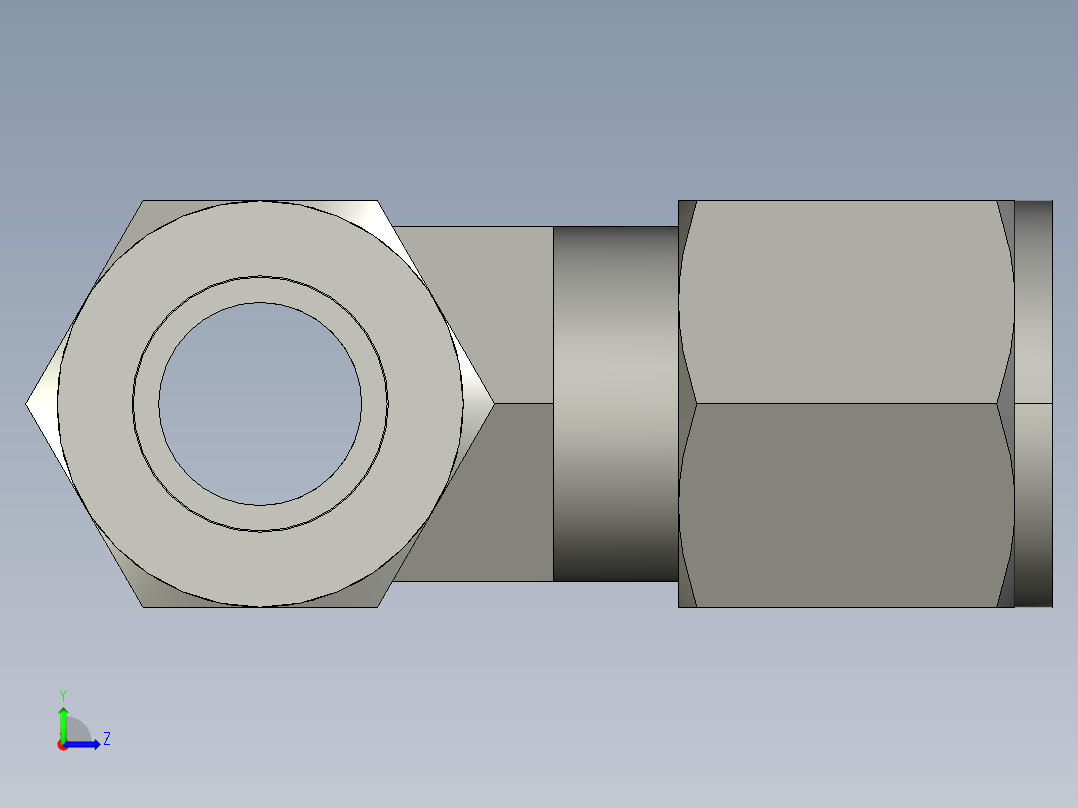 卡套式工业通用硬管接头10_jbu-s左视图