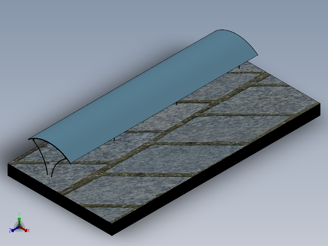 简易停车棚--sw正等轴测图