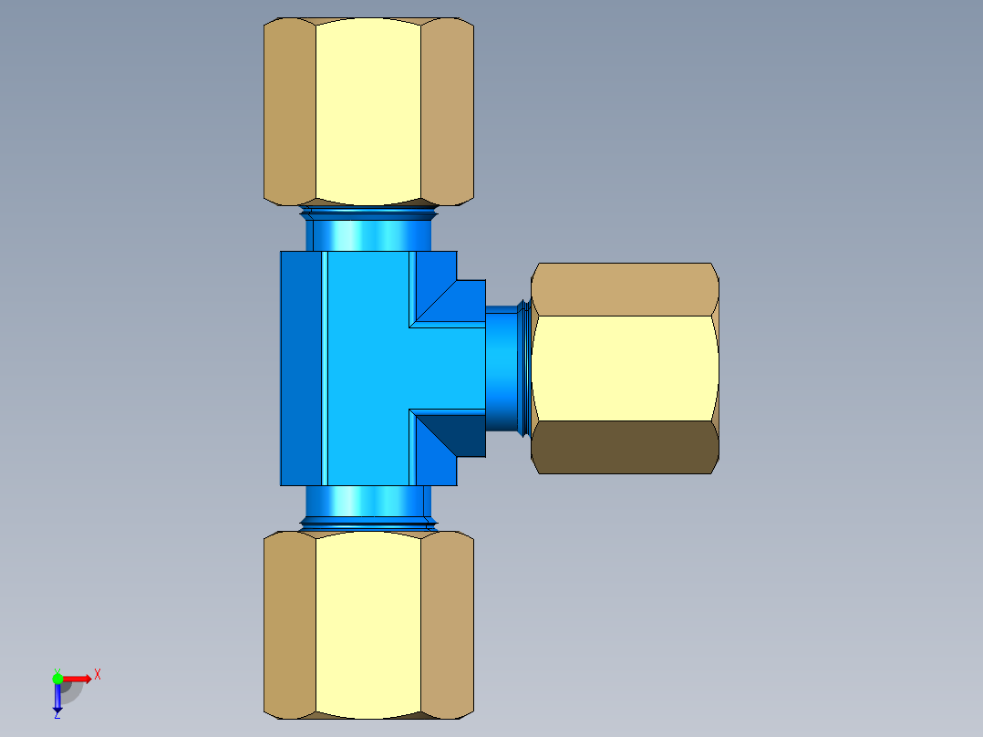 管件接头、螺纹接头、三通(95)俯视图