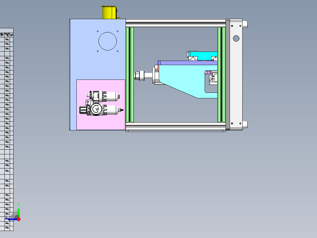 自动折弯压合机（sw16可编辑+工程图+bom）右视图