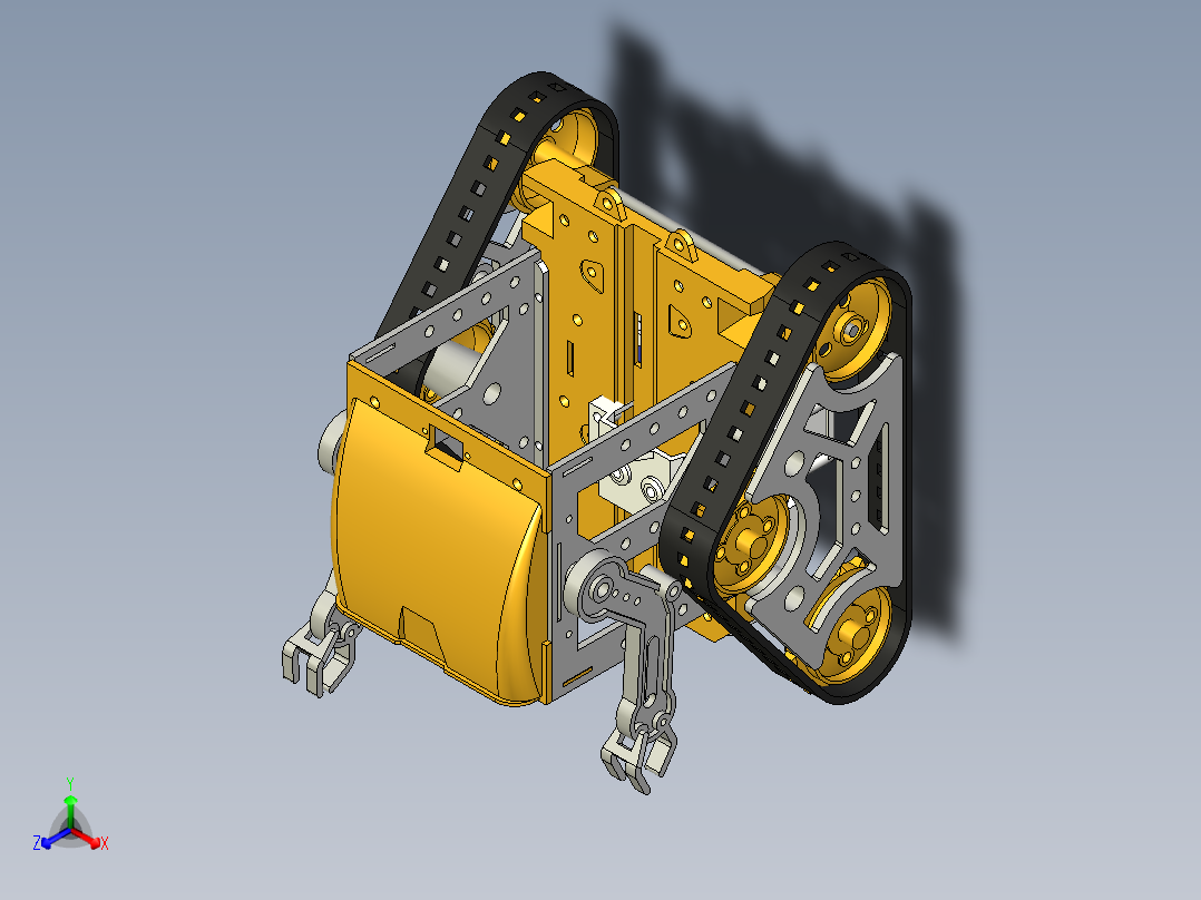 Tamiya Cam三角履带机器人框架模型3D图纸 STEP格式正等轴测图