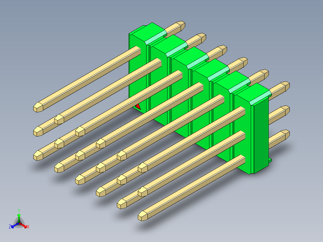 彩色公头100mil（2.54mm）系列-DS1021_green_3x06p_100mil_Type5_rev1.0