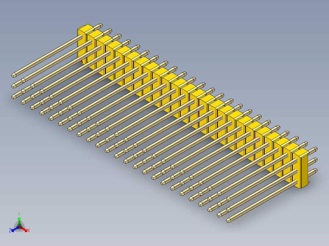 彩色公头100mil（2.54mm）系列-DS1021_yellow_3x24p_100mil_Type19_rev1.0