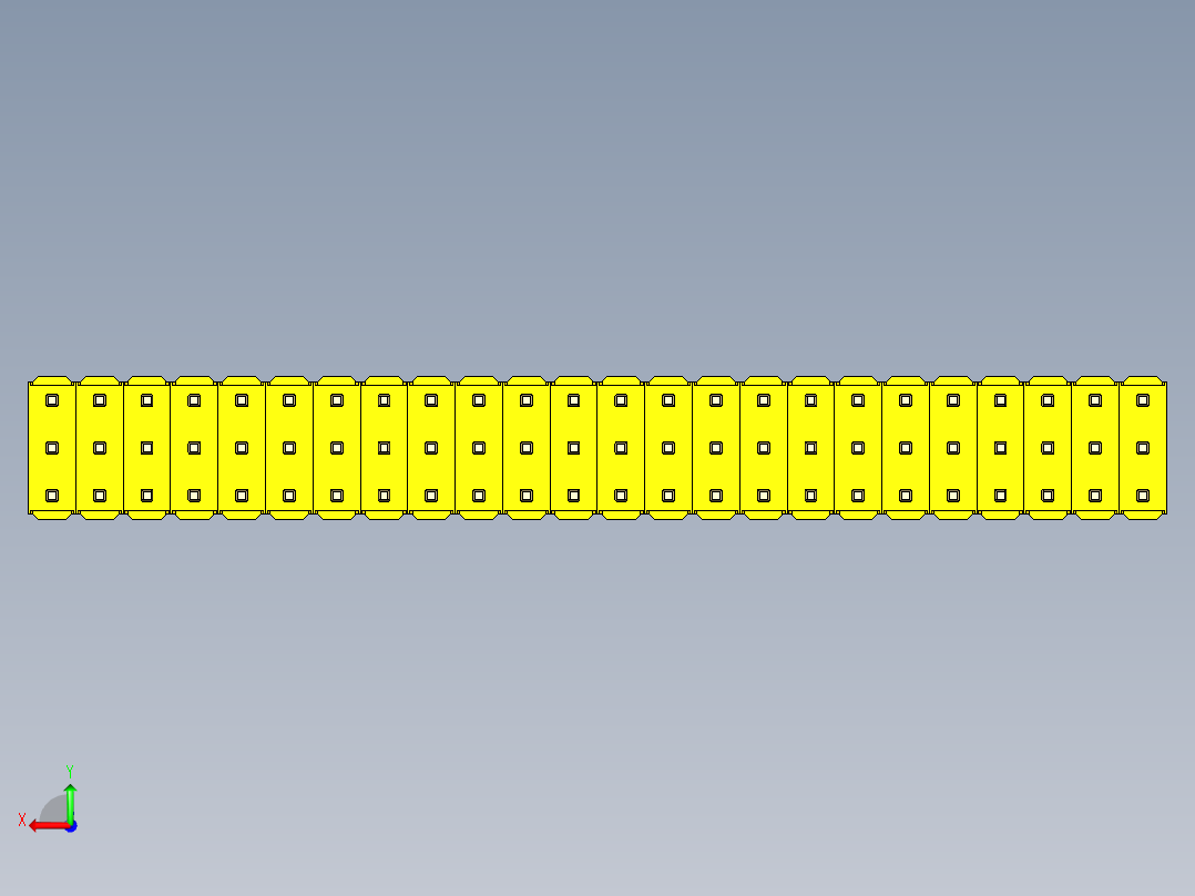 彩色公头100mil（2.54mm）系列-DS1021_yellow_3x24p_100mil_Type19_rev1.0后视图