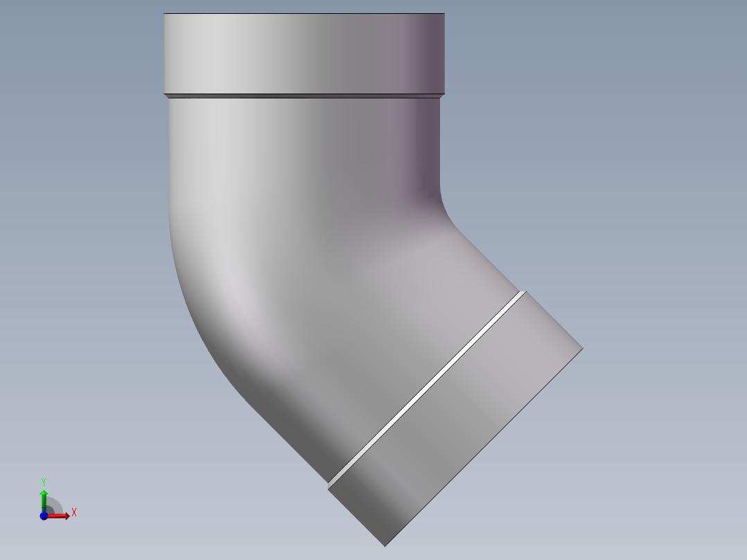 弯头-45°等径 DN10前视图