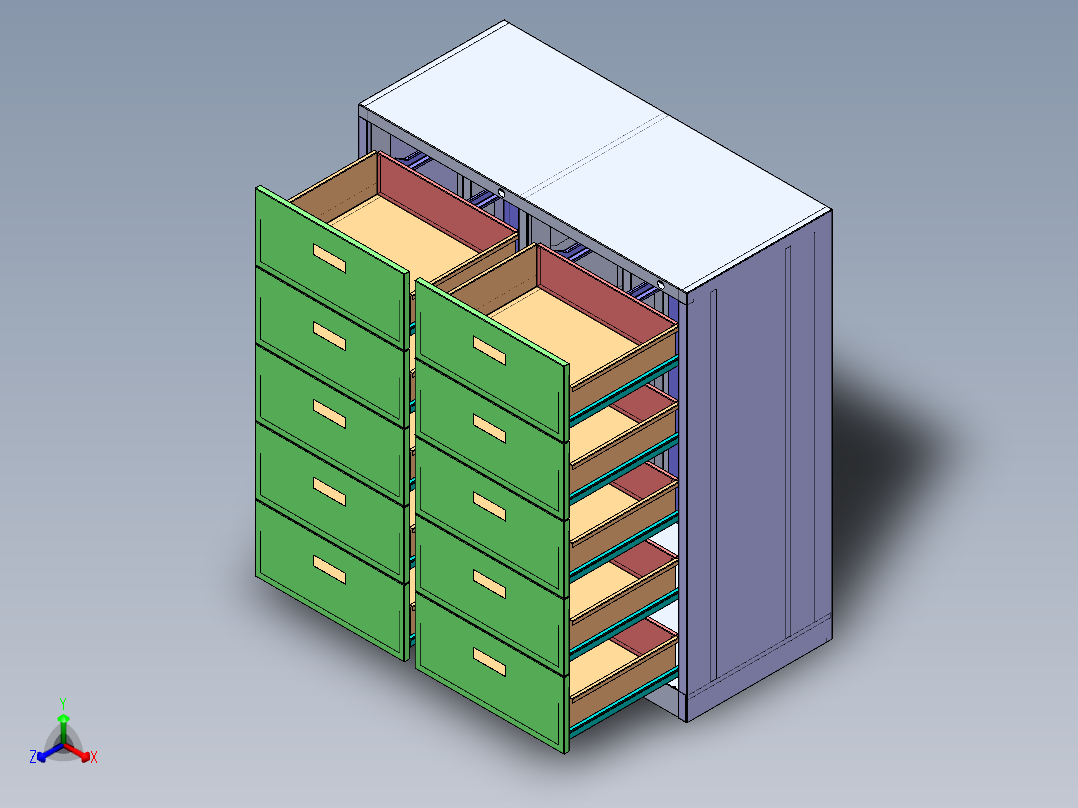 10屉柜正等轴测图