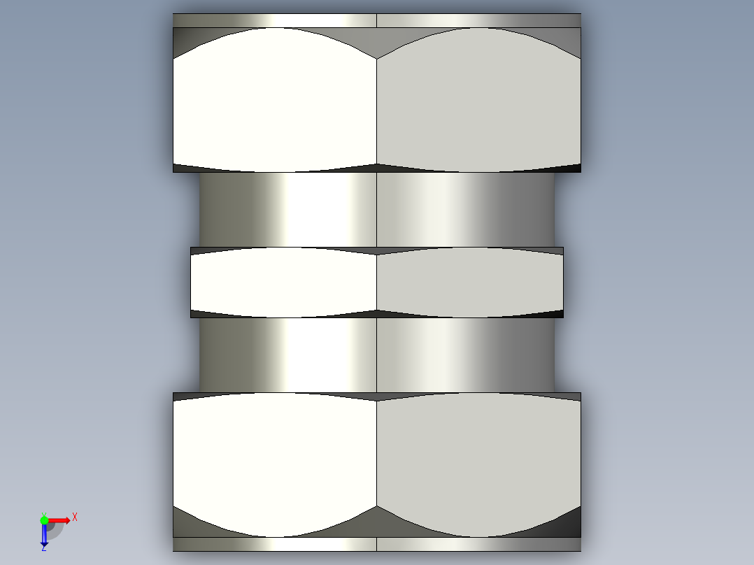 卡套式工业通用硬管接头32_hbu-s俯视图