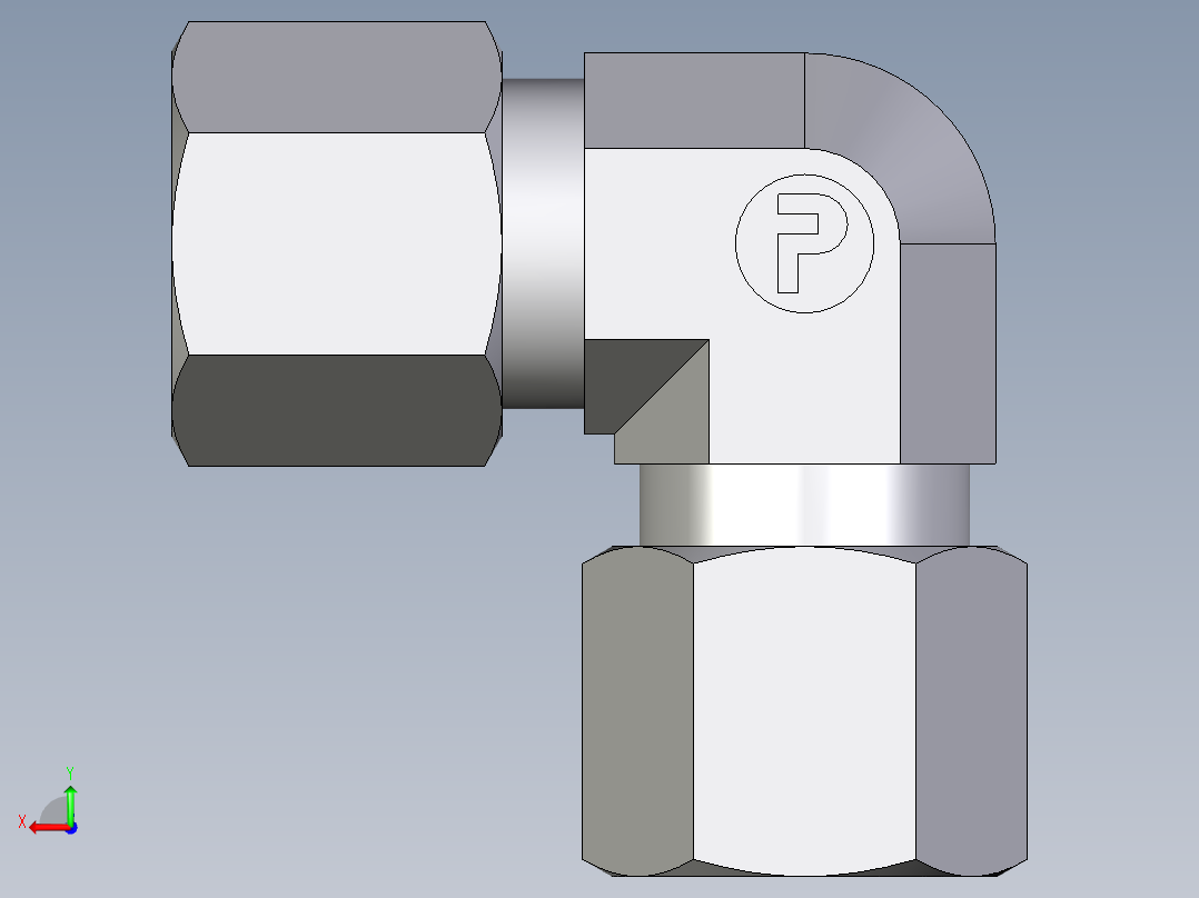 卡套式工业通用硬管接头EO_Union_elbow_W08LL71后视图